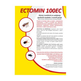 Ectomin 100 EC moćan insekticid za suzbijanje letećih, gmižućih insekata i crvenih grinja  1L