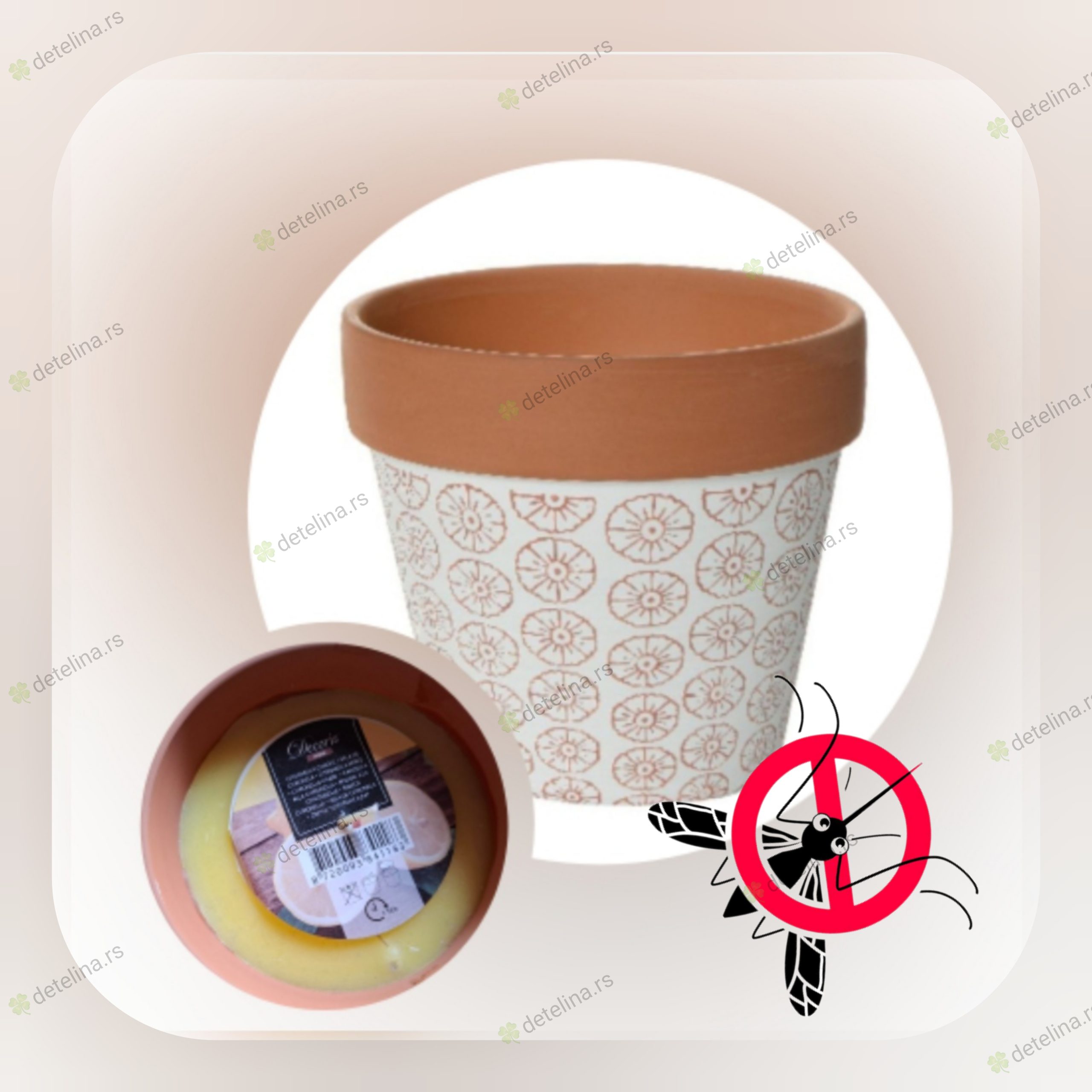 SVEĆA CITRONELLA PROTIV KOMARACA 18h 160g 11.5 X 11cm