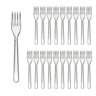 Viljuške plastične Mystic višekratna upotreba transparent 20 kom.