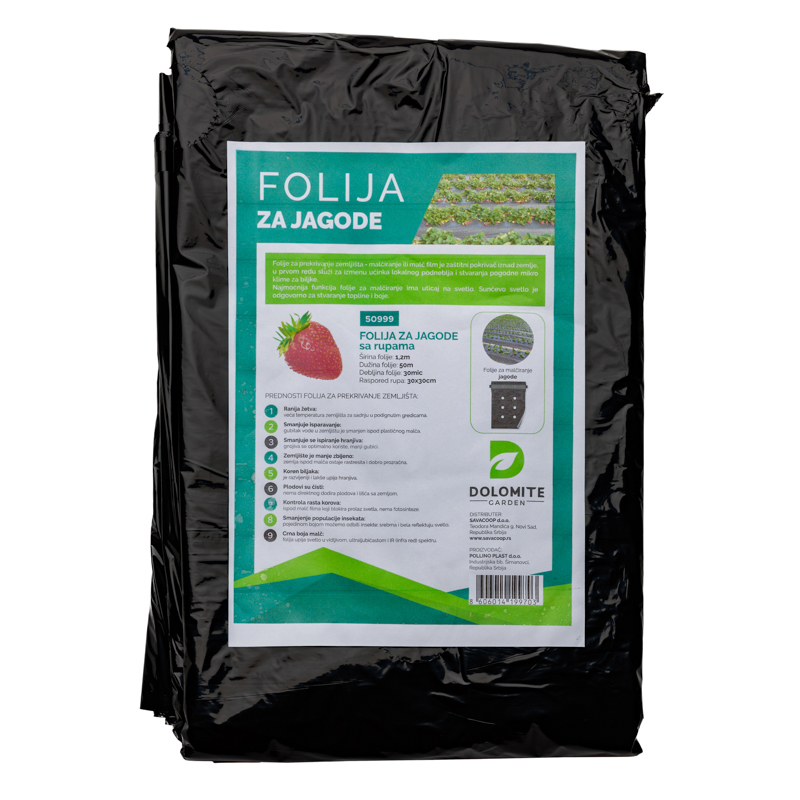 MALČ FOLIJA ZA JAGODE 1,2M X 50M 30MIC 30X30 FLORIS