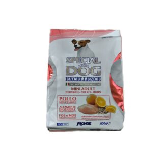 SPECIAL DOG EXCELLENCE MINI ADULT KOMPLETNA HRANA ZA PSE MALIH RASA SA PILEĆIM MESOM, PIRINČEM, LANENIM SEMENOM I CITRUSNIM VOĆEM  800gr