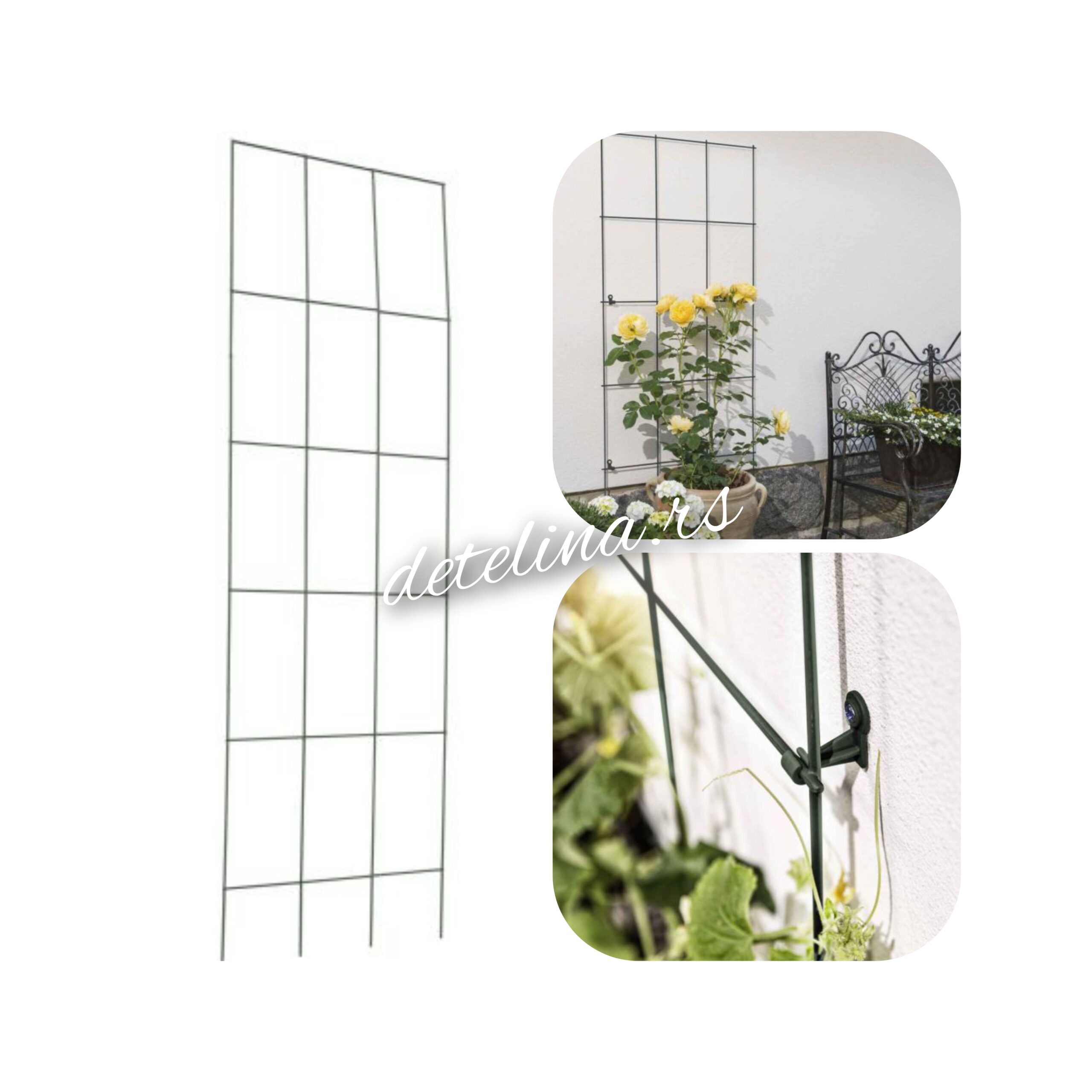 REŠETKA ZA PUZAVICE 60x 150cm. METALNA ZELENA