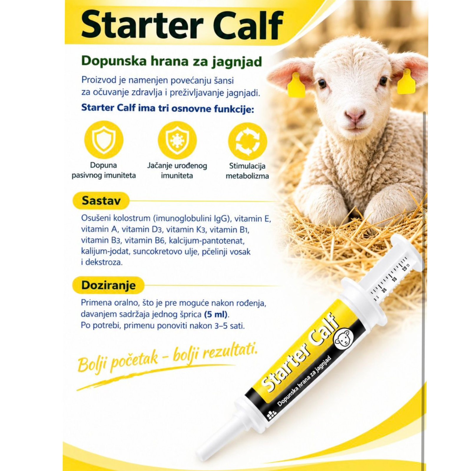 Starter Claf DOPUNSKA HRANA JAGNJAD I TELAD U ŠPRICU za očuvanje zdravlja 30ml.